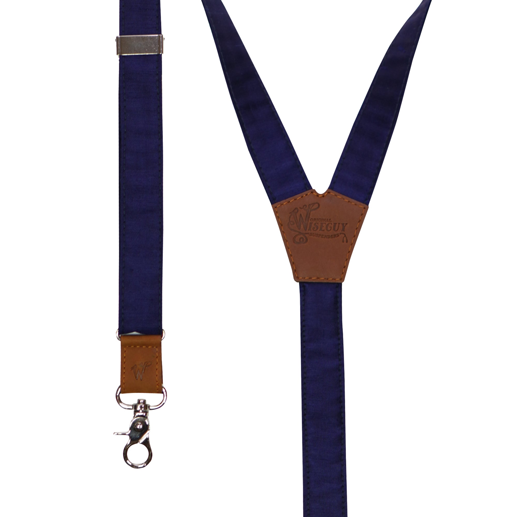 Silk The Navigator Navy Blue Slim Suspenders No. G7111
