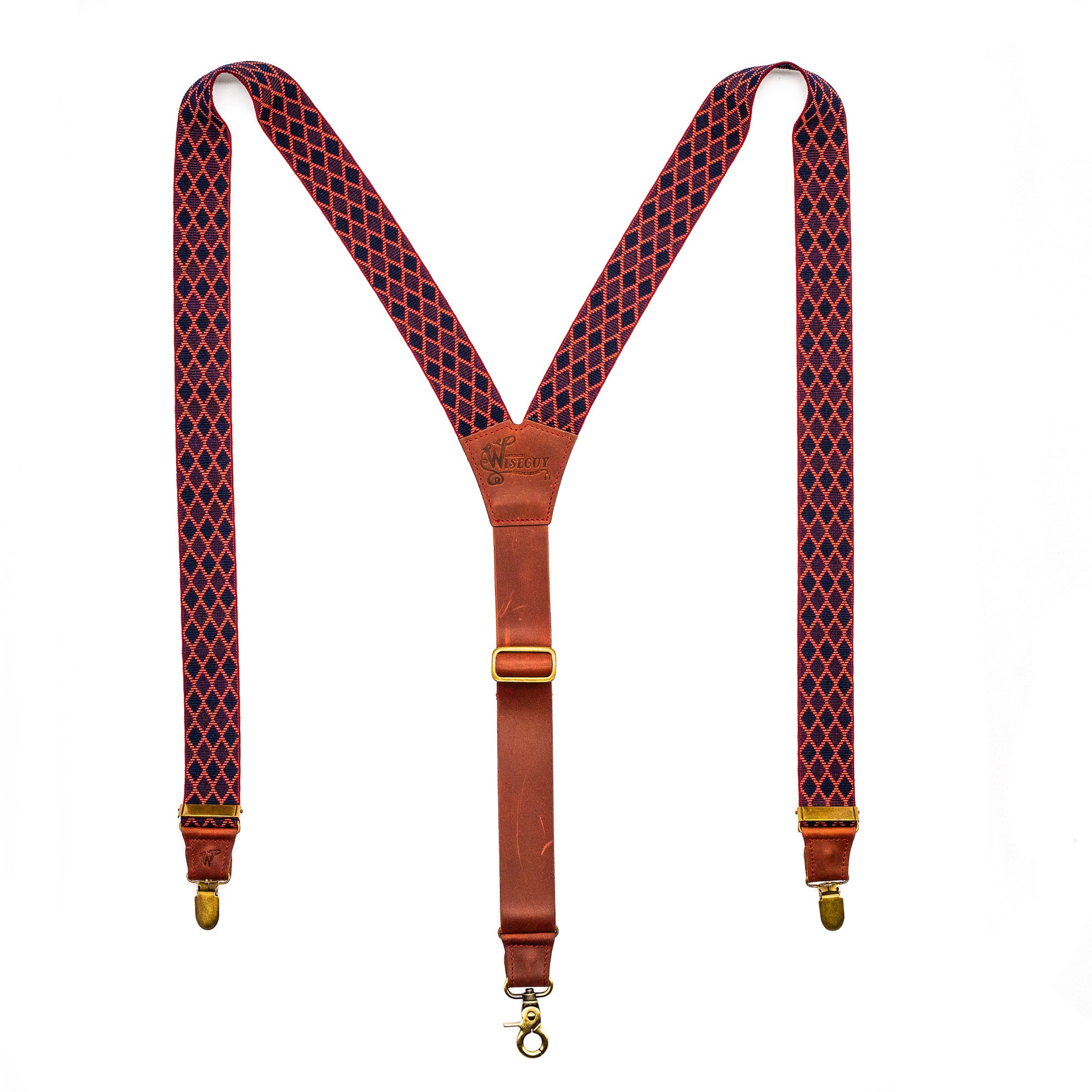 Charger Oxblood Diamond Wide Suspenders No. F3018