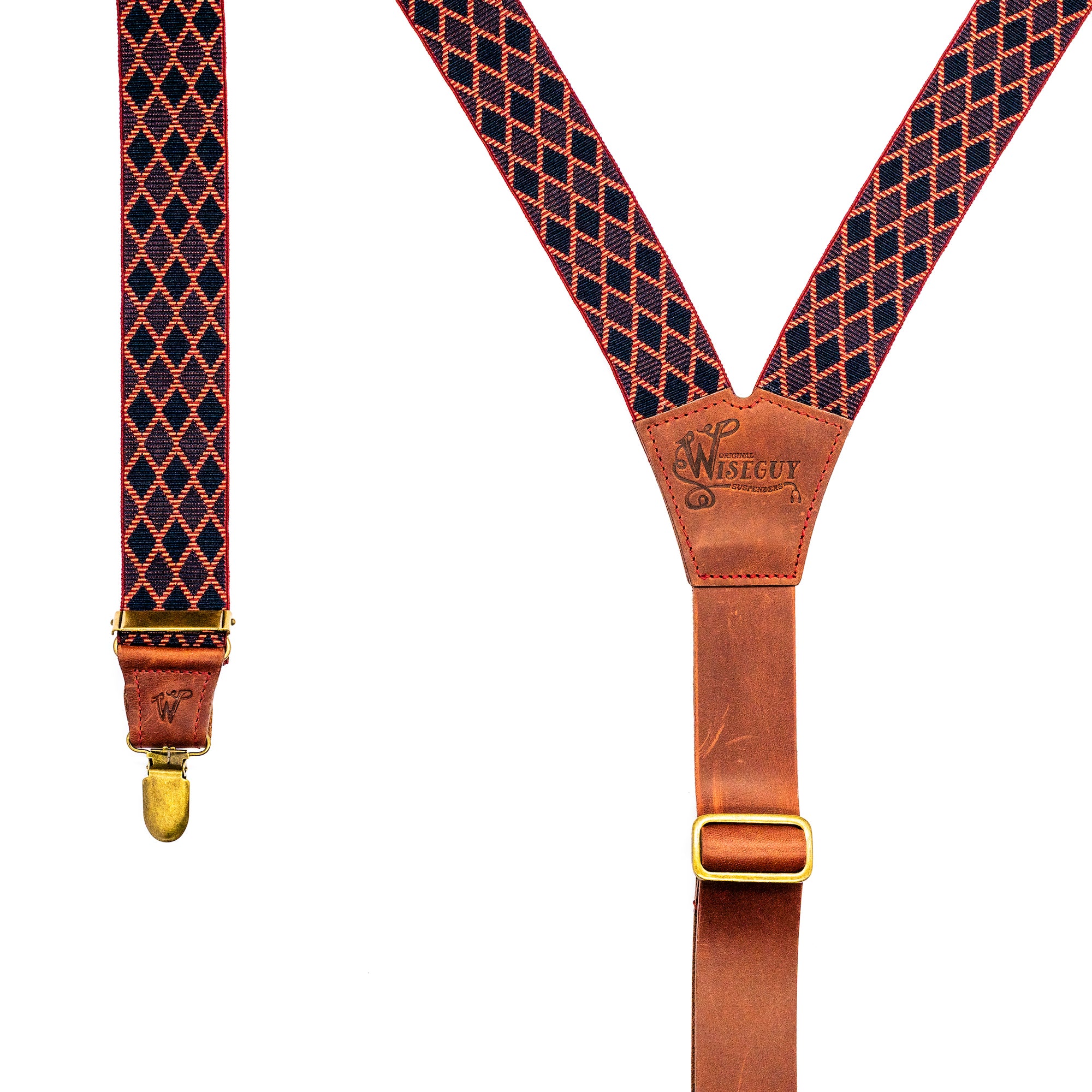 Charger Oxblood Diamond Wide Suspenders No. F3018