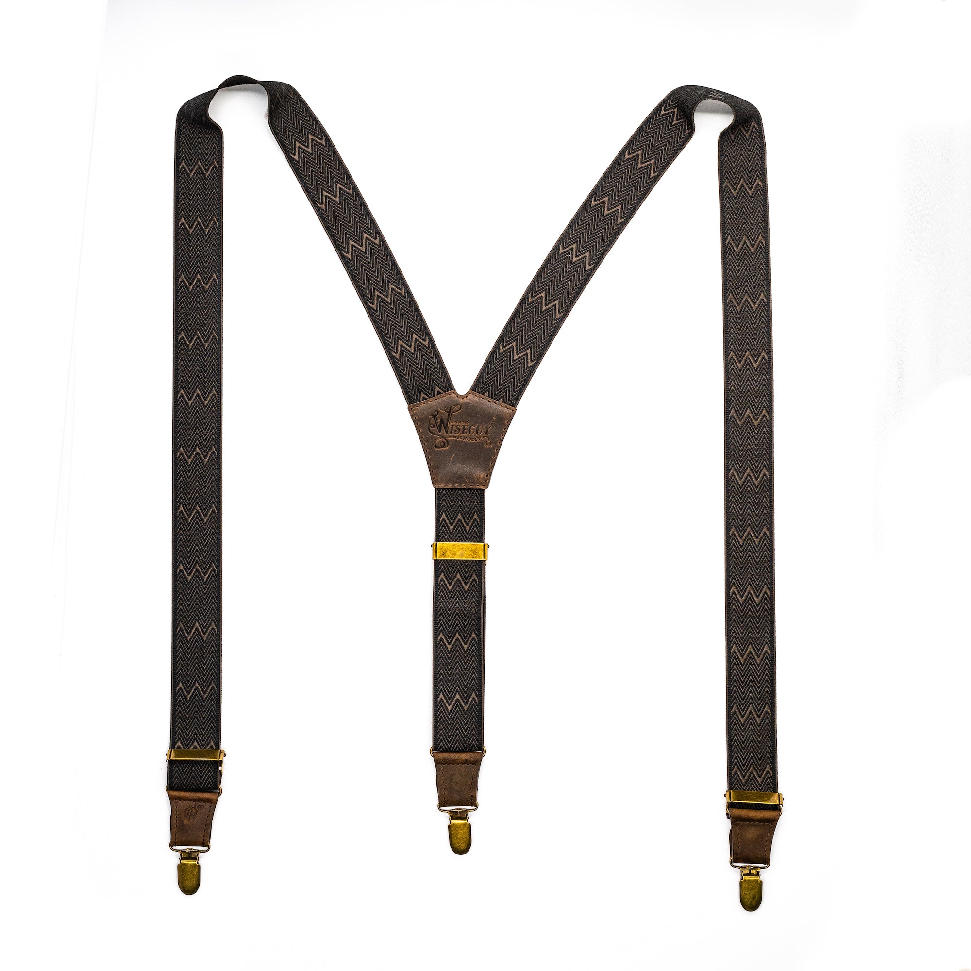 Dapper Herringbone Chocolate Wide Suspenders No. E5329