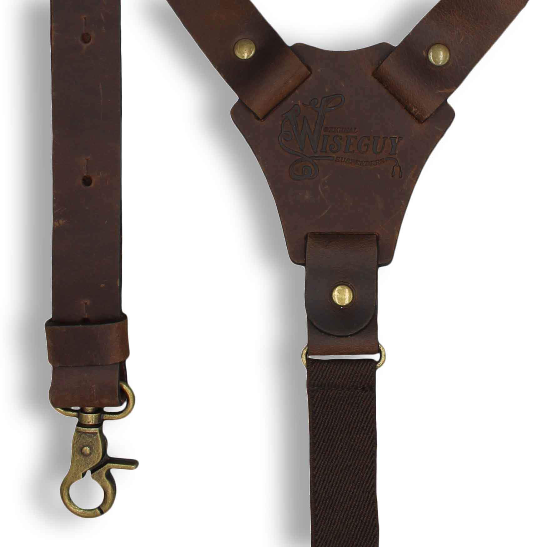 Crazy Horse Flex Dark Brown Slim Suspenders No. F2114